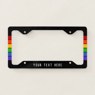 Black Rainbow Stripe | Personalize License Plate Frame