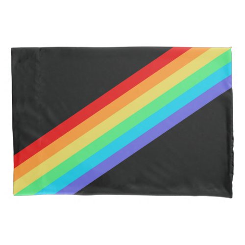 Black Rainbow Striped 1 side Pillowcase