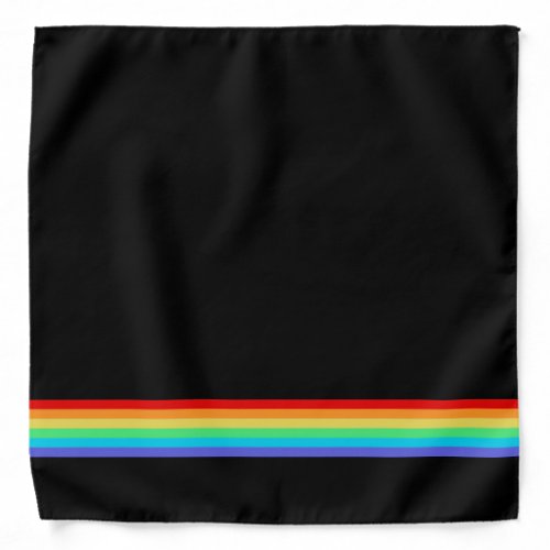 Black Rainbow Striped Bandana