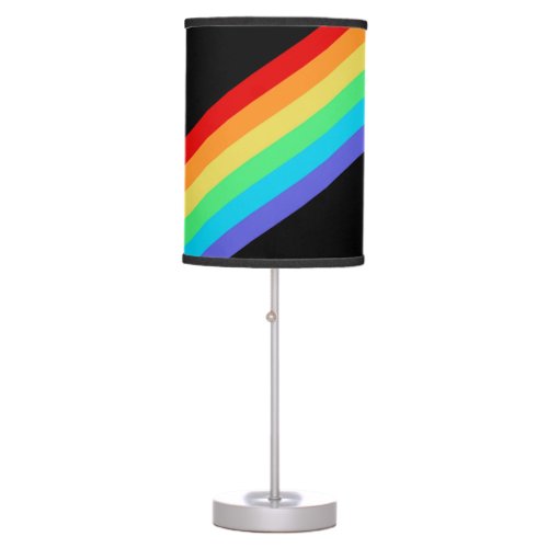 Black Rainbow Striped Table Lamp