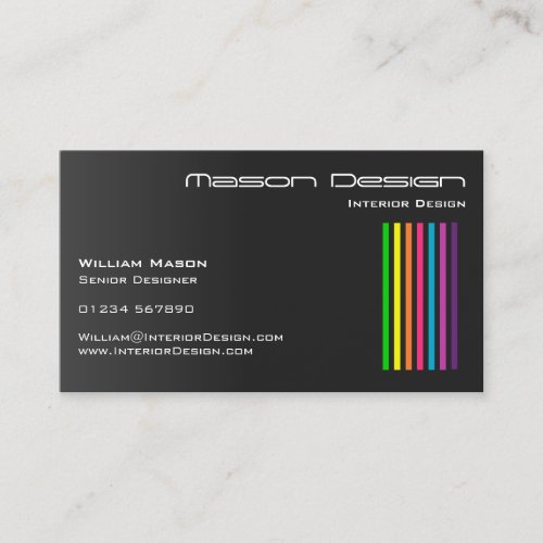 Black Rainbow Stripes Business Card
