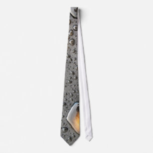 Black Raindrops on Gray Necktie