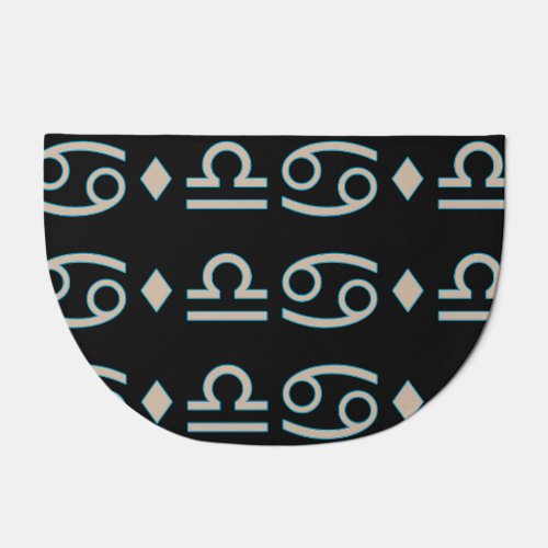 Black Random Symbols Doormat