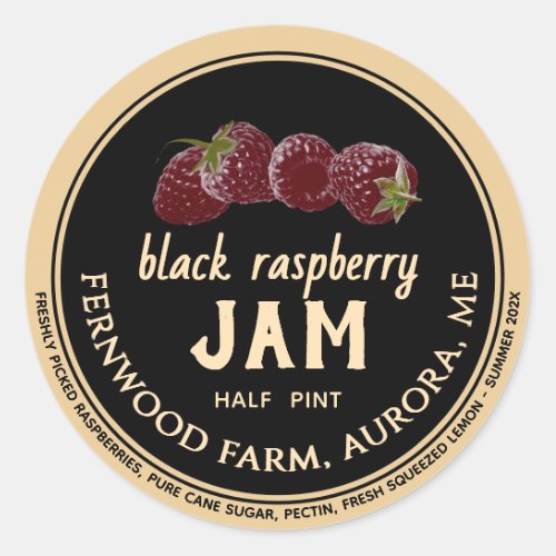 Black Raspberry Jam Classic Round Sticker