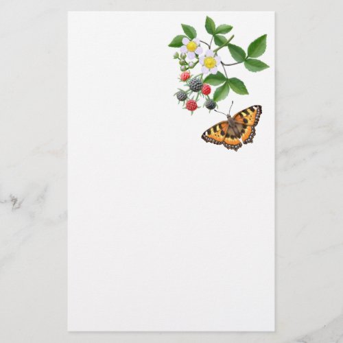 Black Raspberry with Butterfly Stationery