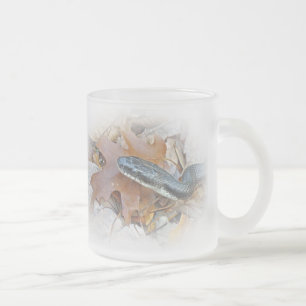 Black Rat Snake - Elaphe obsoleta obsoleta Frosted Glass Coffee Mug