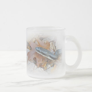 Black Rat Snake - Elaphe obsoleta obsoleta Frosted Glass Coffee Mug