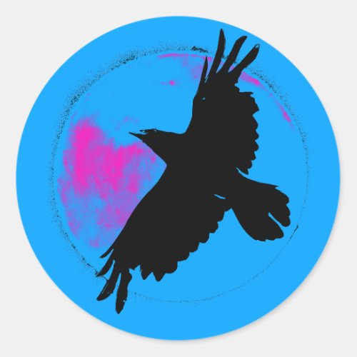 Black Raven and Blue Moon Sticker