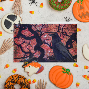 Black Raven and Gnarly Japanese Maple Acrylic Tray