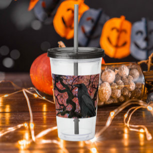 Black Raven and Gnarly Japanese Maple Acrylic Tumbler
