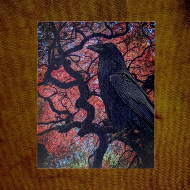 Black Raven and Gnarly Japanese Maple Jigsaw Puzzle (In Situ)