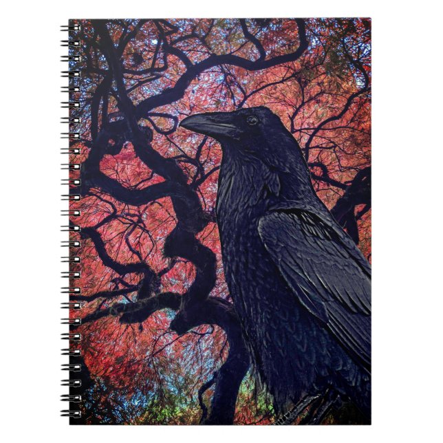 Black Raven and Gnarly Japanese Maple Notebook (Front)