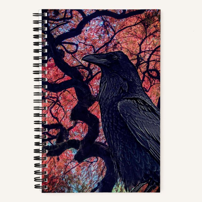 Black Raven and Gnarly Japanese Maple Notebook (Front)
