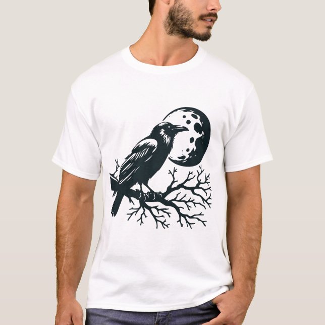 Black Raven and Moon T-Shirt (Front)