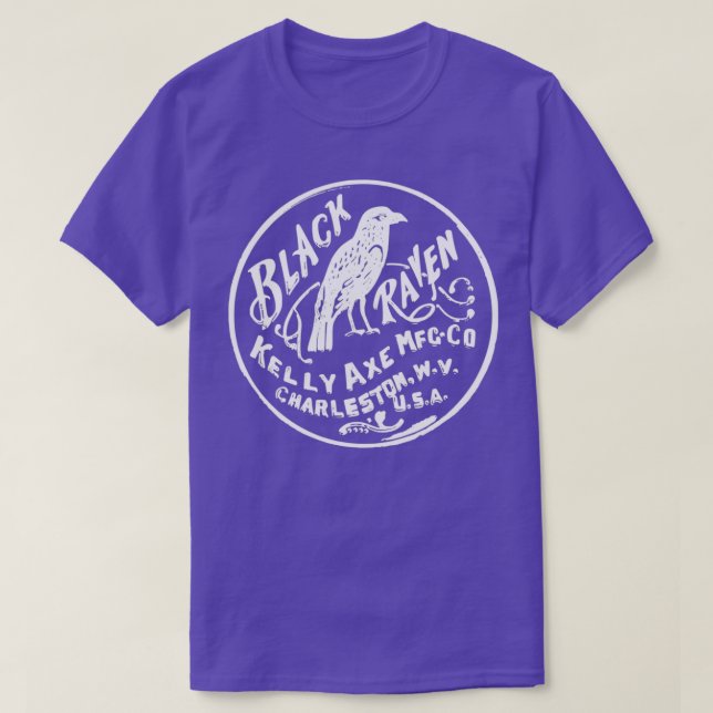 Black Raven Ax White Logo T-Shirt (Design Front)
