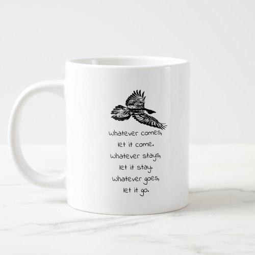 Black Raven Bird Soaring Inspirational Quote  Mug