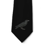 Black Raven Crow | Neck Tie | Black on Black<br><div class="desc">A subtle,  elegant tie. An understated Halloween statement. 
The finishing touch to your Lord of the Manor,  Dracula,  Vampire,  Jeckyll & Hyde steam punk Halloween costume/cosplay.</div>