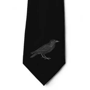 Black Raven Crow | Neck Tie | Black on Black