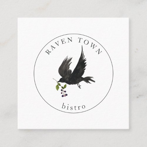 Black Raven Crow Square Business Card