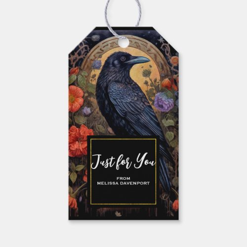 Black Raven Dark Gothic Just for You Gift Tags