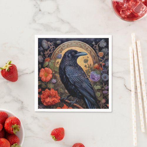 Black Raven Dark Gothic Napkins