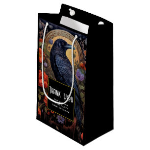 Black Raven Dark Gothic Party Thank You Small Gift Bag
