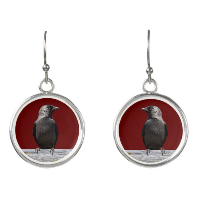 Black Raven Earrings (Front)