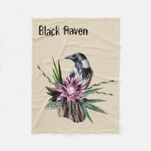 Black Raven Fleece Blanket (Front)