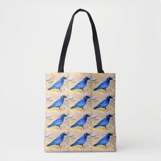 black raven flock tote bag (Front)
