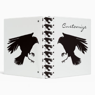Black Raven Flying Thunder_Cove 3 Ring Binder
