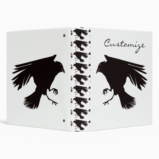 Black Raven Flying Thunder_Cove 3 Ring Binder (Background)