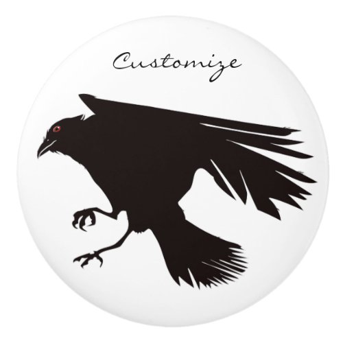 Black Raven Flying Thunder_Cove Ceramic Knob