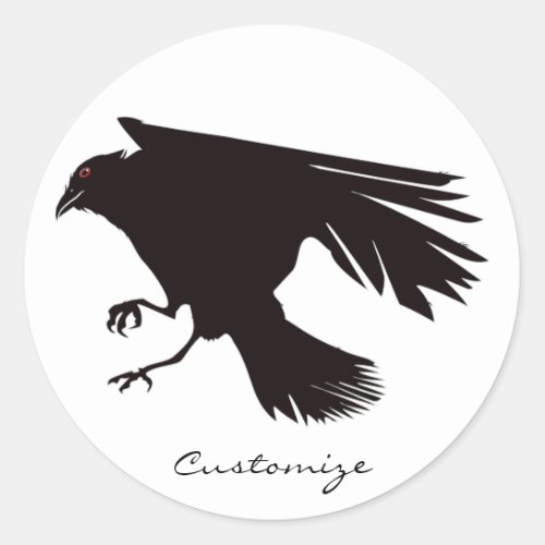 Black Raven Flying Thunder_Cove Classic Round Sticker