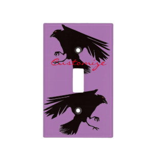 Black Raven Flying Thunder_Cove Light Switch Cover