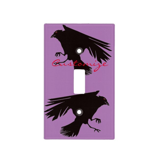 Black Raven Flying Thunder_Cove Light Switch Cover (Front)