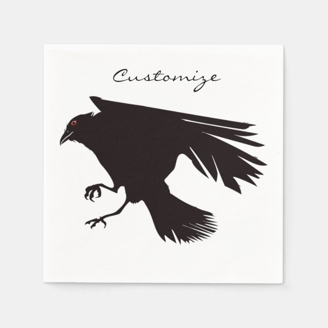 Black Raven Flying Thunder_Cove Napkins (Front)