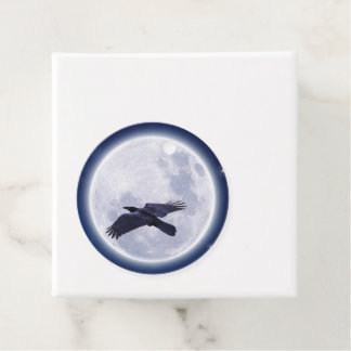 Black Raven Full Moon Night Sky Favor Tags