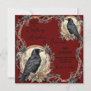 Black Raven Goth Wedding Invitation