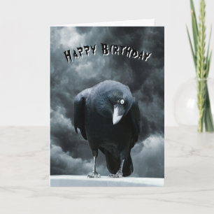 Black Raven Gothic Birthday Card