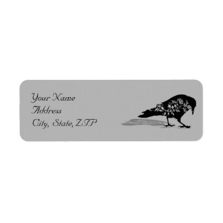 Black Raven Gothic Frame Return Address Label