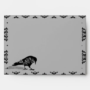 Black Raven Gothic Frame Wedding Envelope