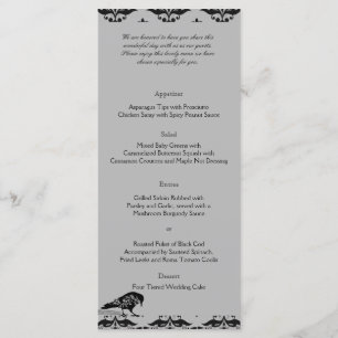Black Raven Gothic Frame Wedding Menu