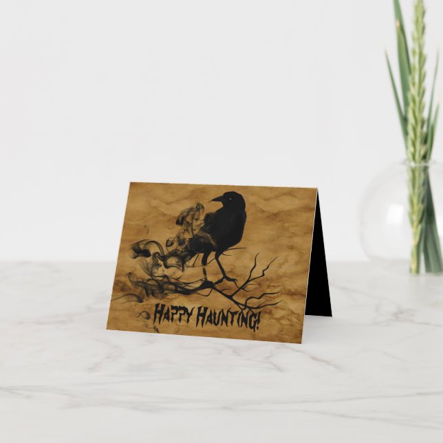 Black Raven Halloween Card (Front)