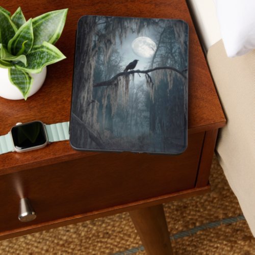 Black Raven in a Moonlit Spooky Forest Kindle Cover