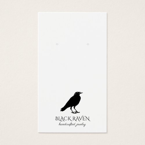 Black Raven Logo Earring Jewelry Display Card