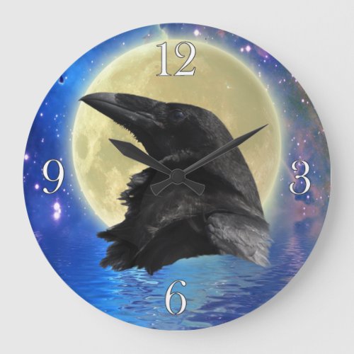 Black Raven Lord Stars  Moon Clock