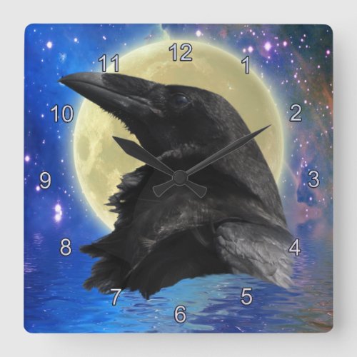 Black Raven Lord Stars  Moon Clock