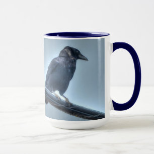 Black Raven on a Powerline Gothic, Celtic, Wiccan Mug