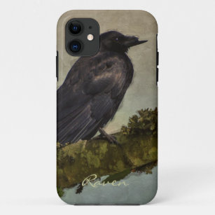 Black Raven on Branch Crow-lover's Phone Case