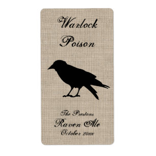 Black Raven on Burlap Beer Label